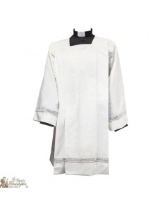 Camice ricamato beige per il pronto o accolito - cotone