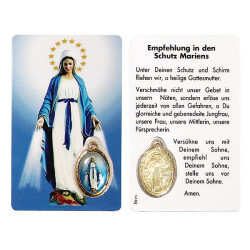 Carte médaille de la Vierge Miraculeuse prière
