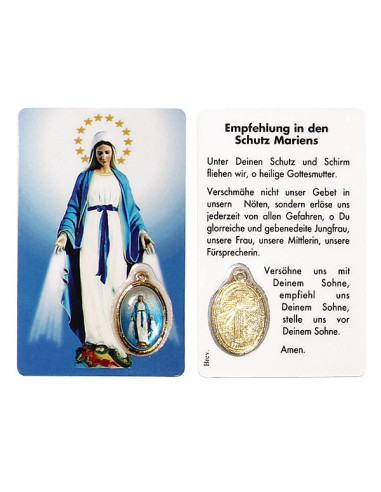 Tarjeta medalla Banneux Oración N.D.