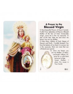 Medal card of Our Lady of Mount Carmel - scapular