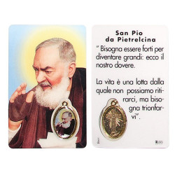 Tarjeta de medalla a la oración del Padre Pío