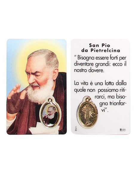 Tarjeta de medalla a la oración del Padre Pío
