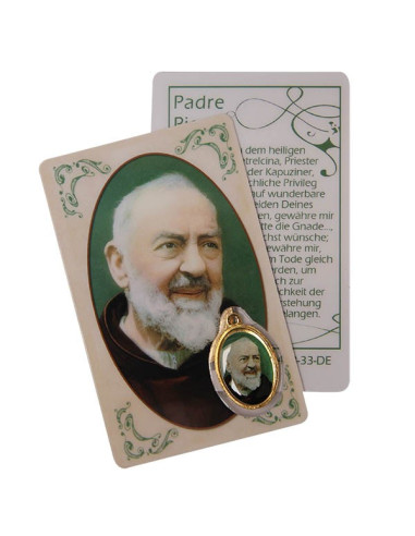 Medaillenkarte für das Gebet von Padre Pio