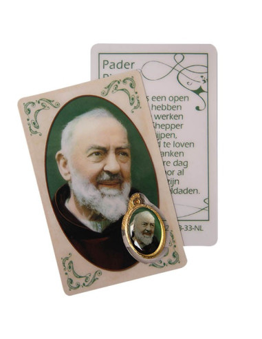 Tarjeta de medalla a la oración del Padre Pío