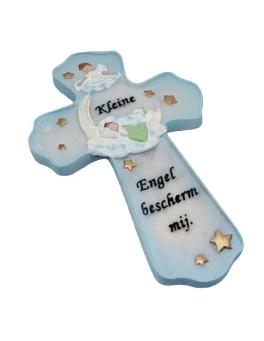 Croix chambre d'enfant avec citation protection et joli petit ange