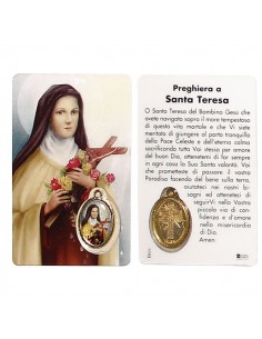 Medal card of Saint Teresa of Lisieux - prayer