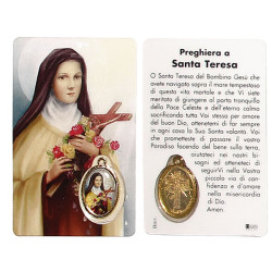Medal card of Saint Teresa of Lisieux - prayer