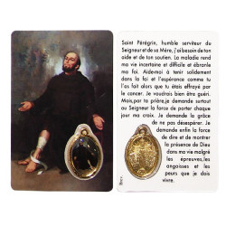 Carte médaille à Saint Pérégrin - prière
