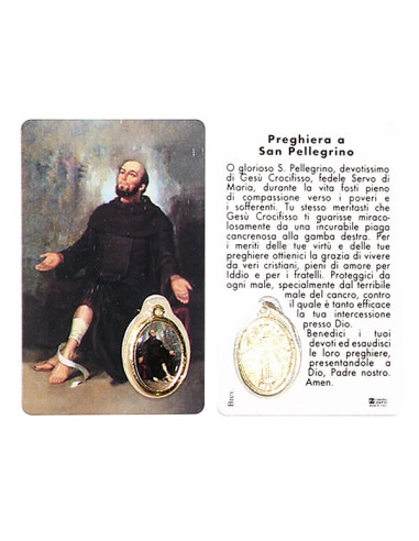 Carte médaille à Saint Pérégrin - prière