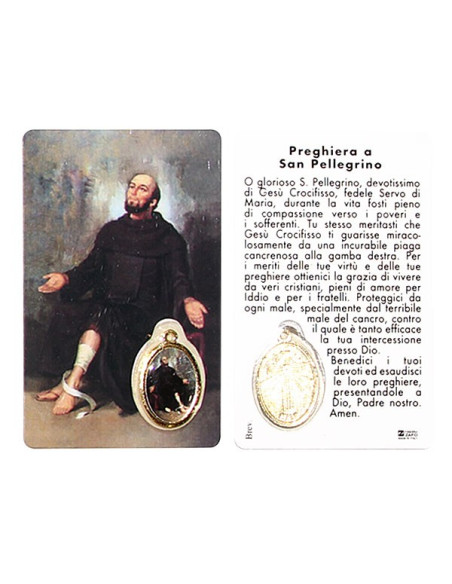 Carte médaille à Saint Pérégrin - prière