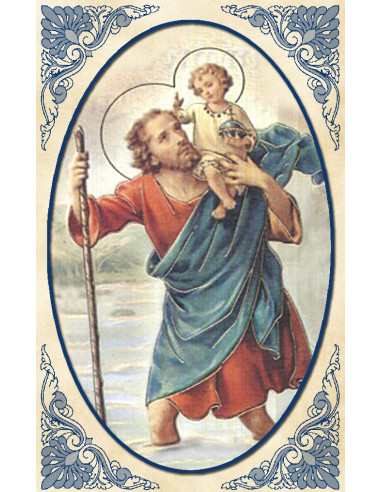 Medaillenkarte für den Heiligen Christophorus - Gebet