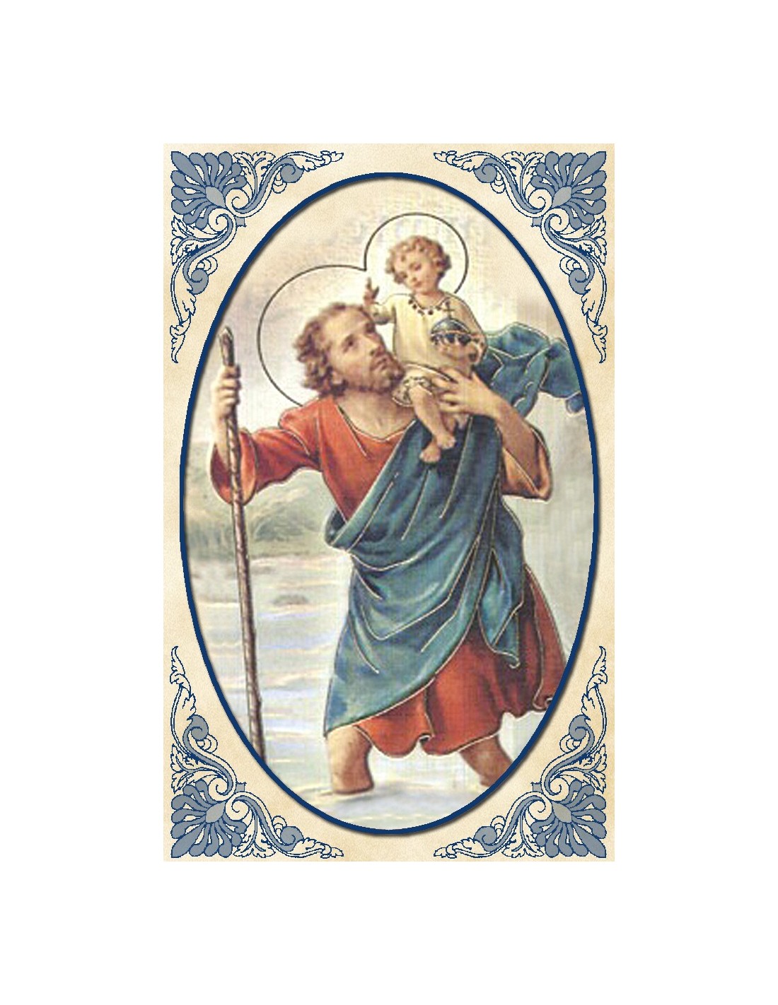 Medal card to St. Christopher prayer