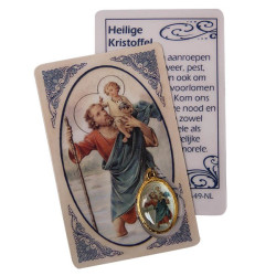Carte médaille à Saint Christophe - prière