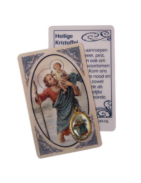 Carte médaille à Saint Christophe - prière