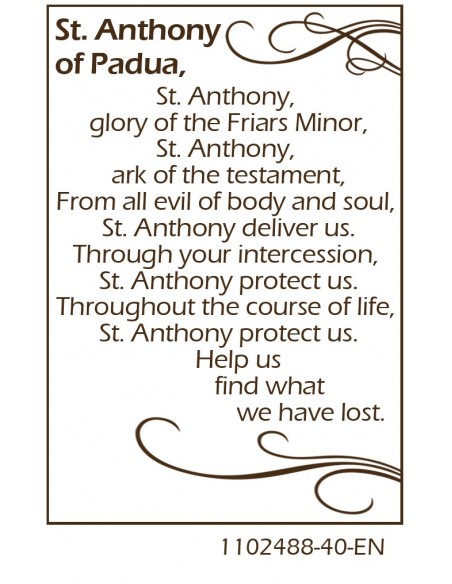 Carte médaille à Saint Antoine - prière