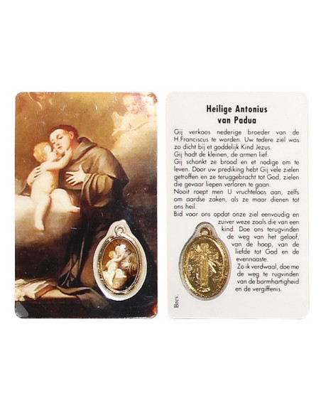 Medaillekaart voor de heilige Antonius - gebed