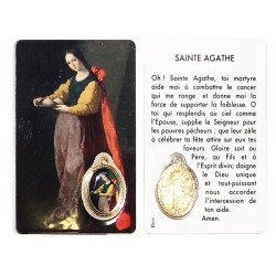 Medal card to Saint Agatha - prayer