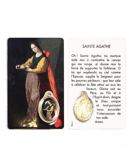 Medaille kaart aan Sint Agatha - gebed