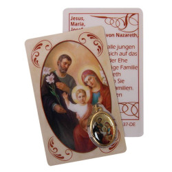 Carte médaille à la Sainte Famille - prière
