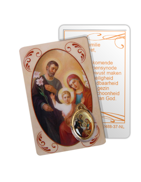 Medal card to the Holy Family - prayer