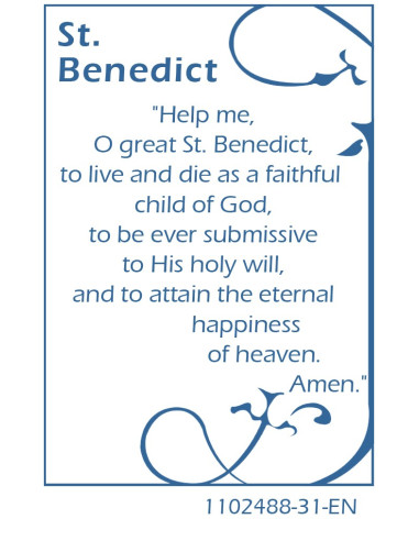 Medaillekaart voor de heilige Benedictus - gebed