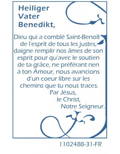 Medaillekaart voor de heilige Benedictus - gebed