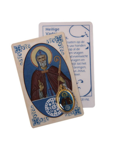 Medaillekaart voor de heilige Benedictus - gebed