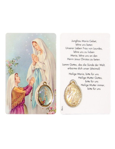 Medaglia alla Madonna di Lourdes - preghiera