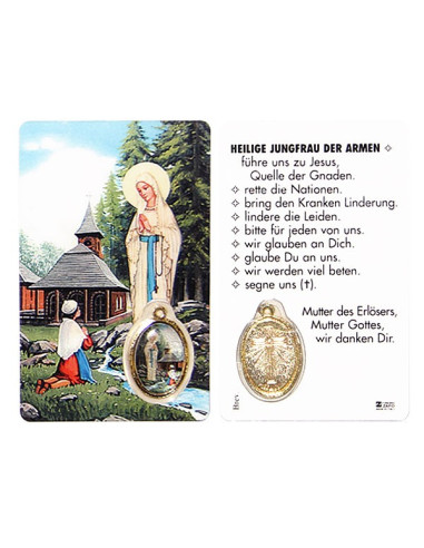 Medal card of the apparition of Banneux N.D - prayer