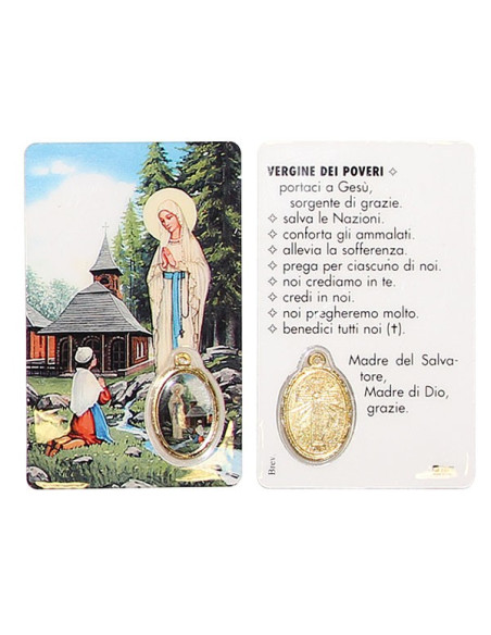 Medal card of the apparition of Banneux N.D - prayer