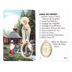 Medal card of the apparition of Banneux N.D - prayer