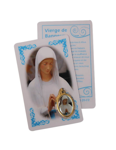 Carte médaille de l' apparition de Banneux N.D - prière