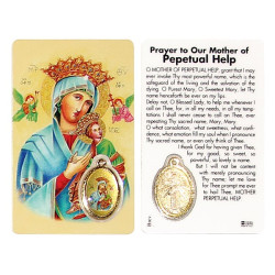 Carte médaille de Notre-Dame du Perpétuel secours  - prière