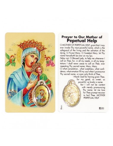 Medal card of Our Lady of Perpetual Help - prayer