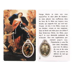 Tarjeta de medalla de María Deshaciendo Nudos - oración