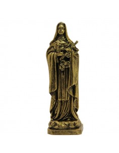 Estatua en Santa Teresa de Lisieux Mármol en polvo color bronce 22 cm