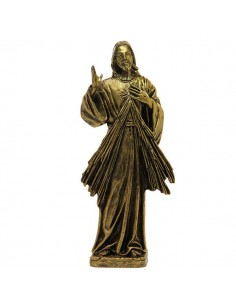 Statue Christ Miséricordieux poudre de Marbre couleur bronze 22 cm