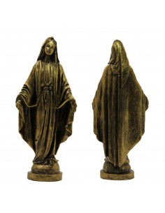 Estatua Virgen Milagrosa Mármol Milagroso polvo color bronce 22 cm