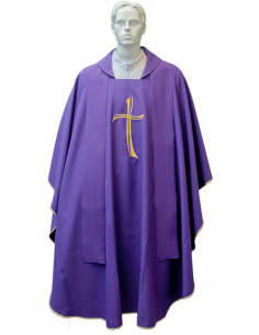 Chasuble for priest with gold cross embroidered stole