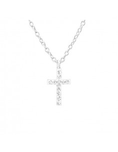 Collar cruz de cristales naturales - Plata 925