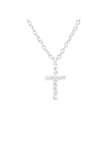 Collar cruz de cristales naturales - Plata 925