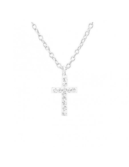 Collana croce cristalli naturali - Argento 925