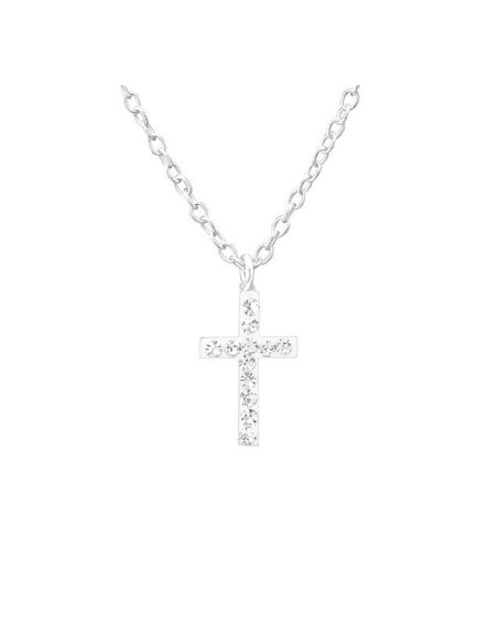 Halskette Kreuz natürliche Kristalle - Silber 925