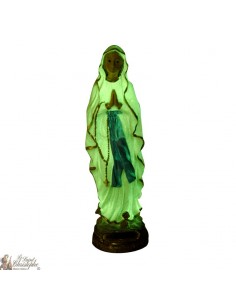 Estatua Nuestra Señora de Lourdes - estatua fosforescente - 22 cm
