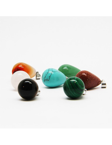 Ketting met 7 gezondheidsstenen, chakra's - kleine druppels