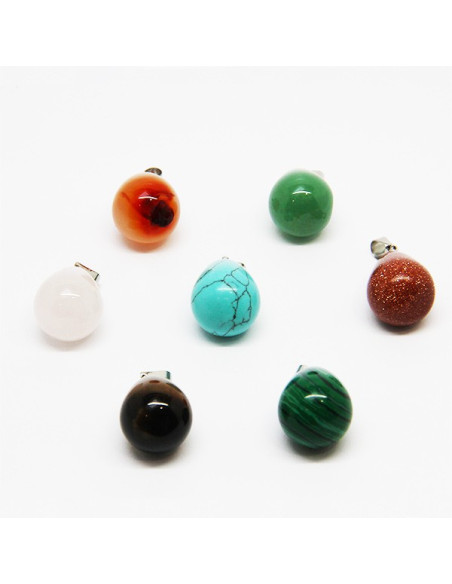 Collier avec 7 pierres de santé, chakras - petites gouttes