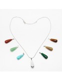 Necklace with 7 health stones, chakras - long drops