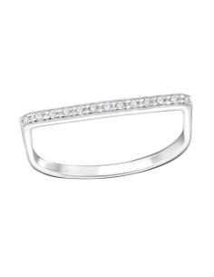 Zirkonia gerader Stabring - Silber 925