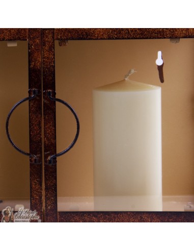 Wrought iron wall lantern rust color - 2 Candles