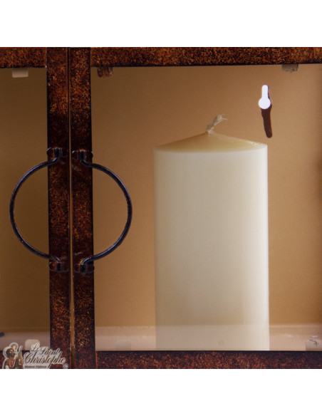 Wrought iron wall lantern rust color - 2 Candles